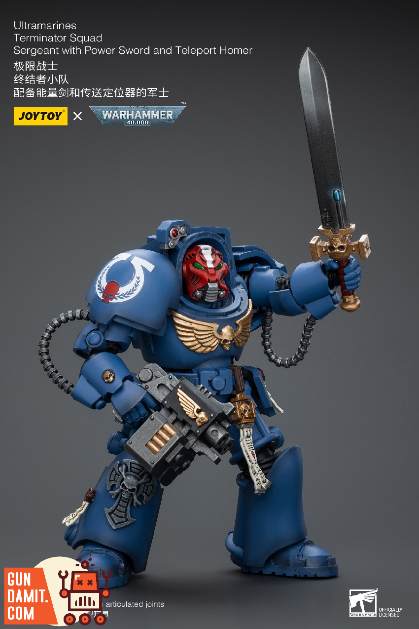 JoyToy Ultramarines Terminator Sergeant side angle with sword JoyToy Ultramarines Terminator Sergeant side angle with sword