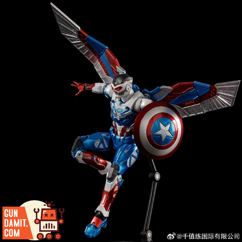Sentinel Fighting Armor Sam Wilson figure side profile Sentinel Fighting Armor Sam Wilson figure side profile