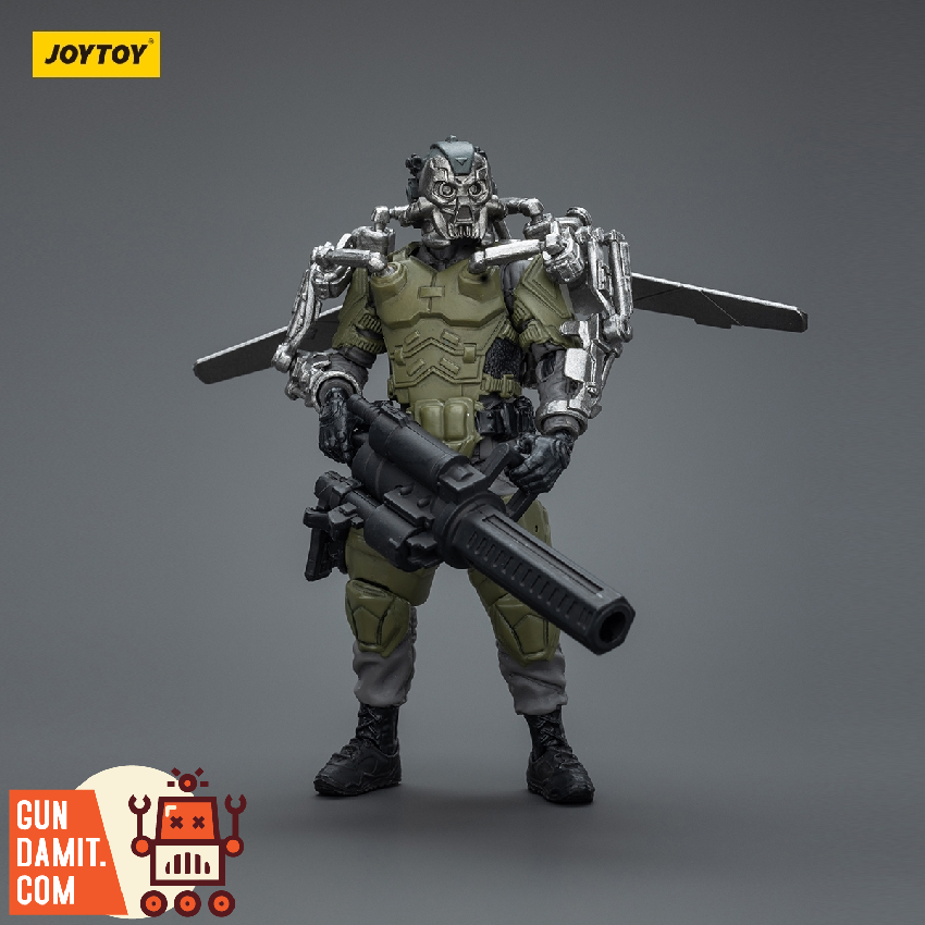 JoyToy 1/18 Army Builder Figure 29 Lone Wolf Exoskeleton green variant front JoyToy 1/18 Army Builder Figure 29 Lone Wolf Exoskeleton green variant front