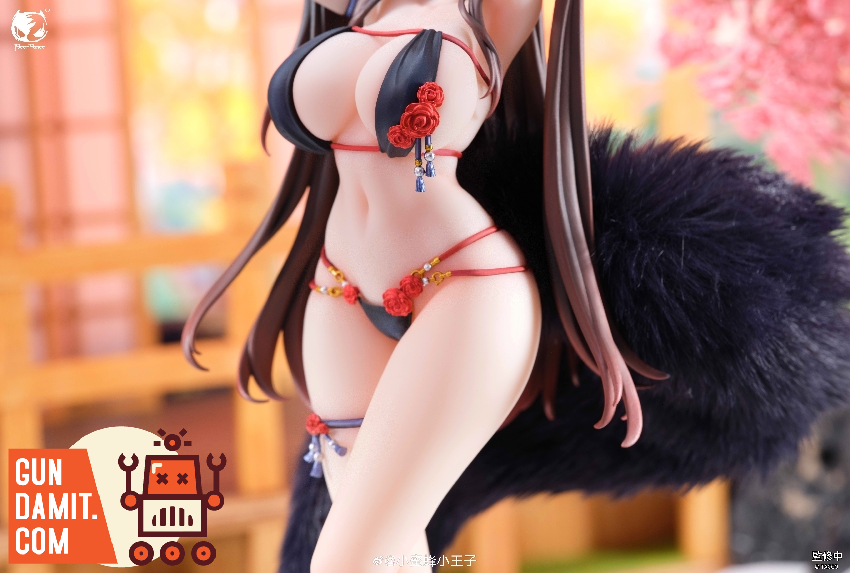 Bear Panda Bara figure three-quarter angle with ribbon details Bear Panda Bara figure three-quarter angle with ribbon details