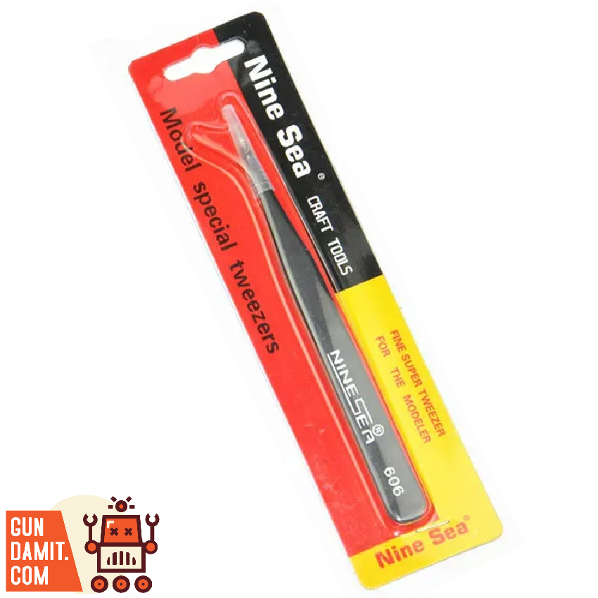 Nine Sea 606 straight tweezers fine tip close-up detail Nine Sea 606 straight tweezers fine tip close-up detail