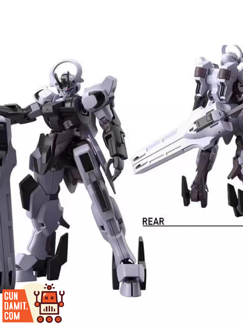 JMS 1/144 Schwarzette Gundam model kit front and side views JMS 1/144 Schwarzette Gundam model kit front and side views