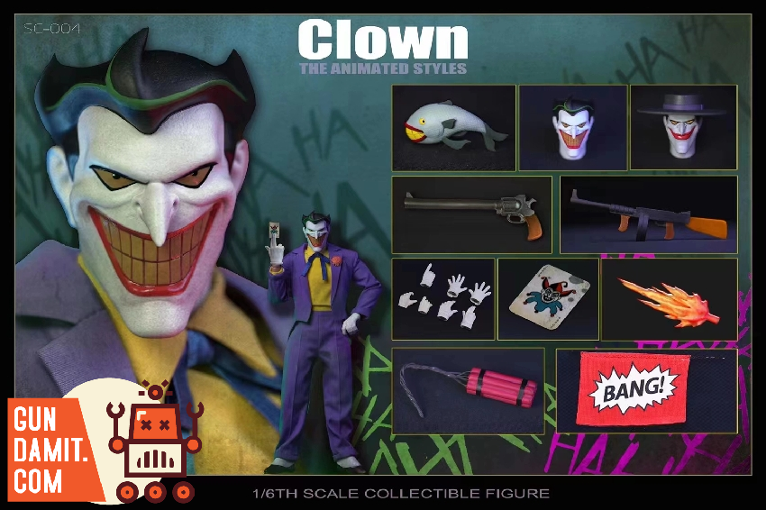 SSR Toys 1/6 DC Joker animated style face sculpt close-up SSR Toys 1/6 DC Joker animated style face sculpt close-up