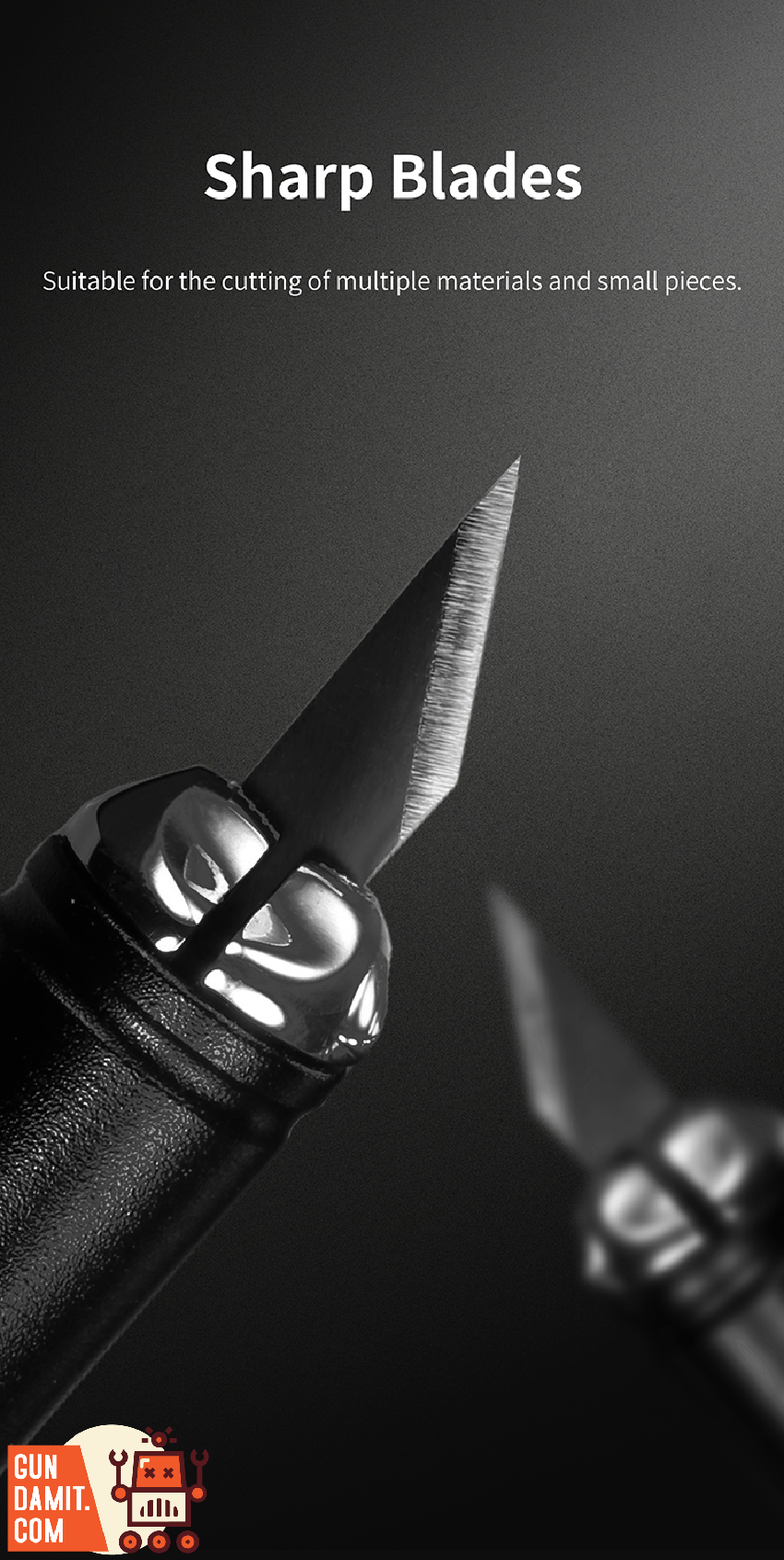 Dspiae DK-B01 blade close-up showing sharp precision cutting edge Dspiae DK-B01 blade close-up showing sharp precision cutting edge