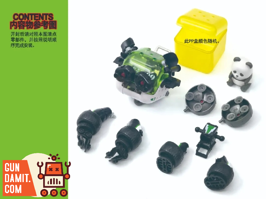Rihio Multiabyss Animacha panda-themed green mecha with accessories Rihio Multiabyss Animacha panda-themed green mecha with accessories