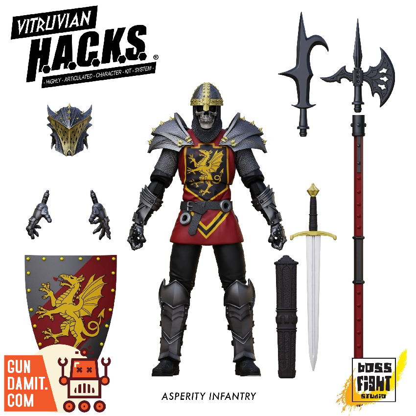 Boss Fight Studio 1/18 Vitruvian Hacks Asperity Infantry figure with sword and shield Boss Fight Studio 1/18 Vitruvian Hacks Asperity Infantry figure with sword and shield