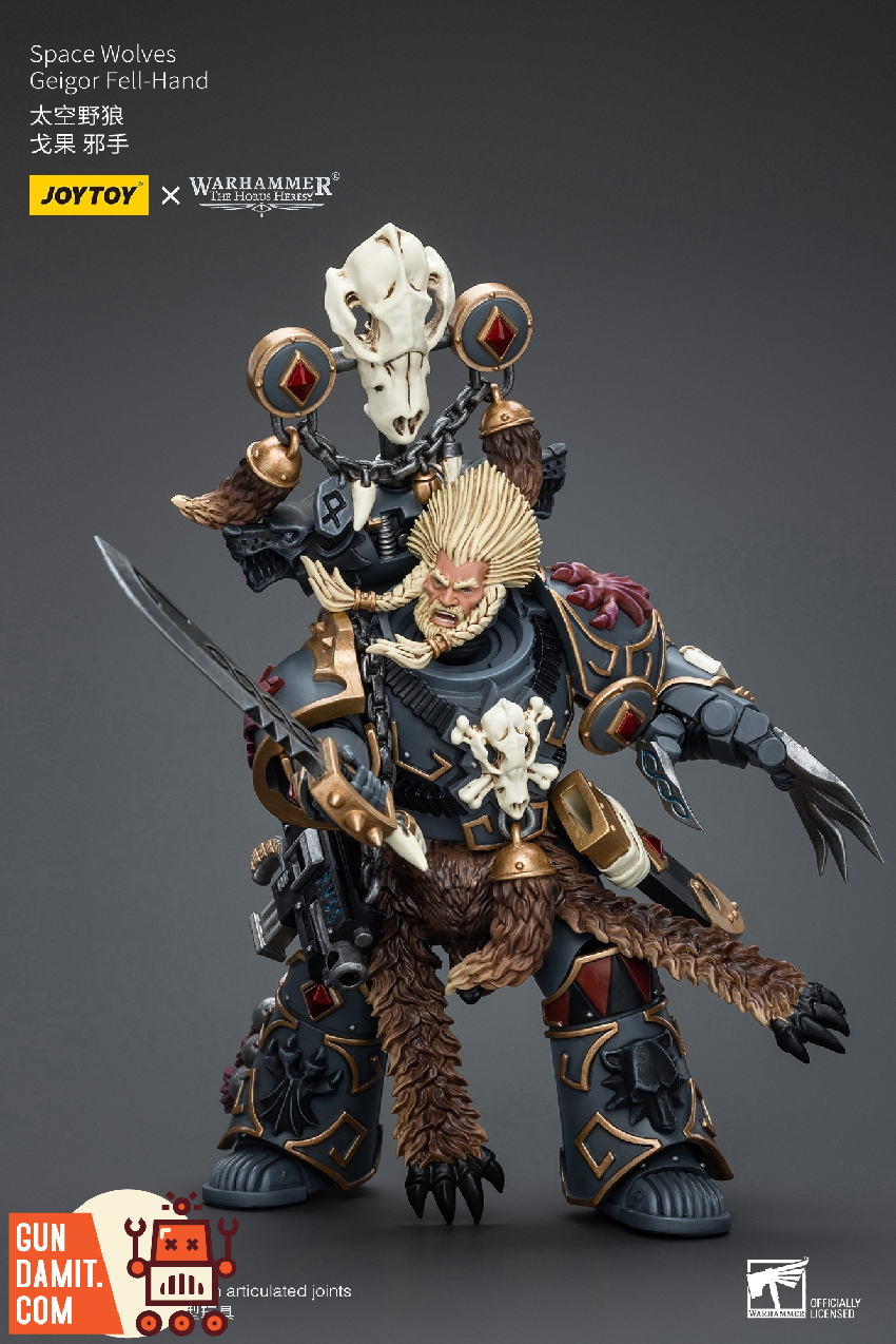 JoyToy 1/18 Space Wolves Geigor Fell-Hand figure front view JoyToy 1/18 Space Wolves Geigor Fell-Hand figure front view