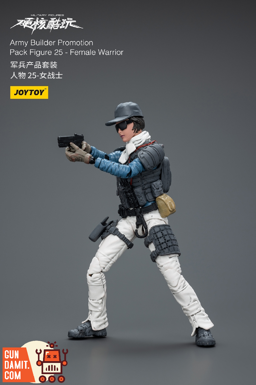JoyToy Army Builder Figure 25 Female Warrior aiming pistol pose JoyToy Army Builder Figure 25 Female Warrior aiming pistol pose
