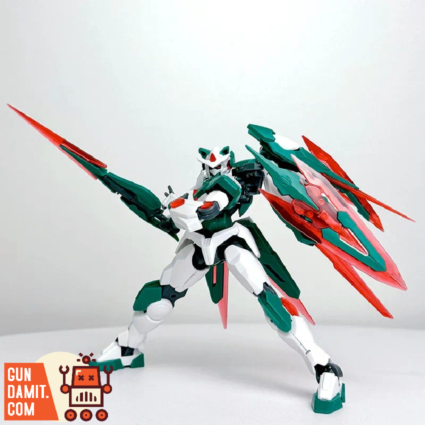 Jujiang 00Q dark green Cat Ears Gundam rear wing effect detail Jujiang 00Q dark green Cat Ears Gundam rear wing effect detail