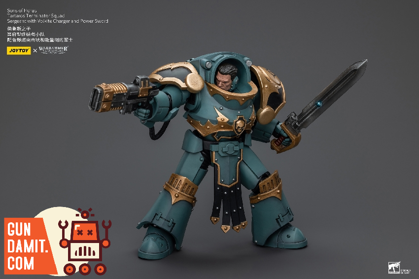 JoyToy Tartaros Terminator Squad group shot detailed teal armor JoyToy Tartaros Terminator Squad group shot detailed teal armor