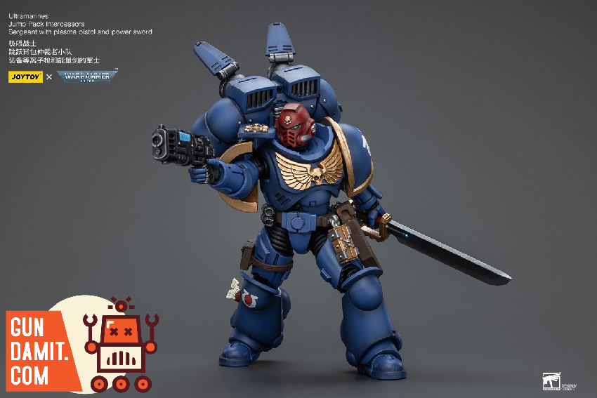JoyToy 1/18 Ultramarines Jump Pack Intercessor Sergeant with plasma pistol and power sword JoyToy 1/18 Ultramarines Jump Pack Intercessor Sergeant with plasma pistol and power sword
