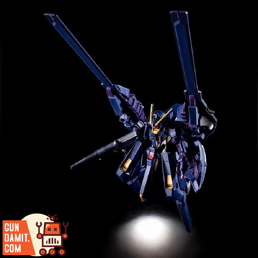 TR-6 Gundam Woundwort Black Hearse flying pose rear binder view TR-6 Gundam Woundwort Black Hearse flying pose rear binder view