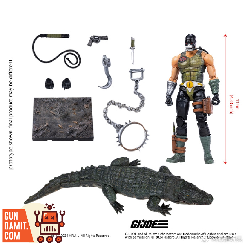 Hiya Toys 1/18 G.I. Joe Croc Master with Fiona crocodile set Hiya Toys 1/18 G.I. Joe Croc Master with Fiona crocodile set