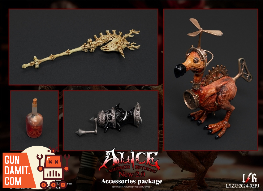 Longshan Alice Madness Returns 2.0 accessory package items display Longshan Alice Madness Returns 2.0 accessory package items display