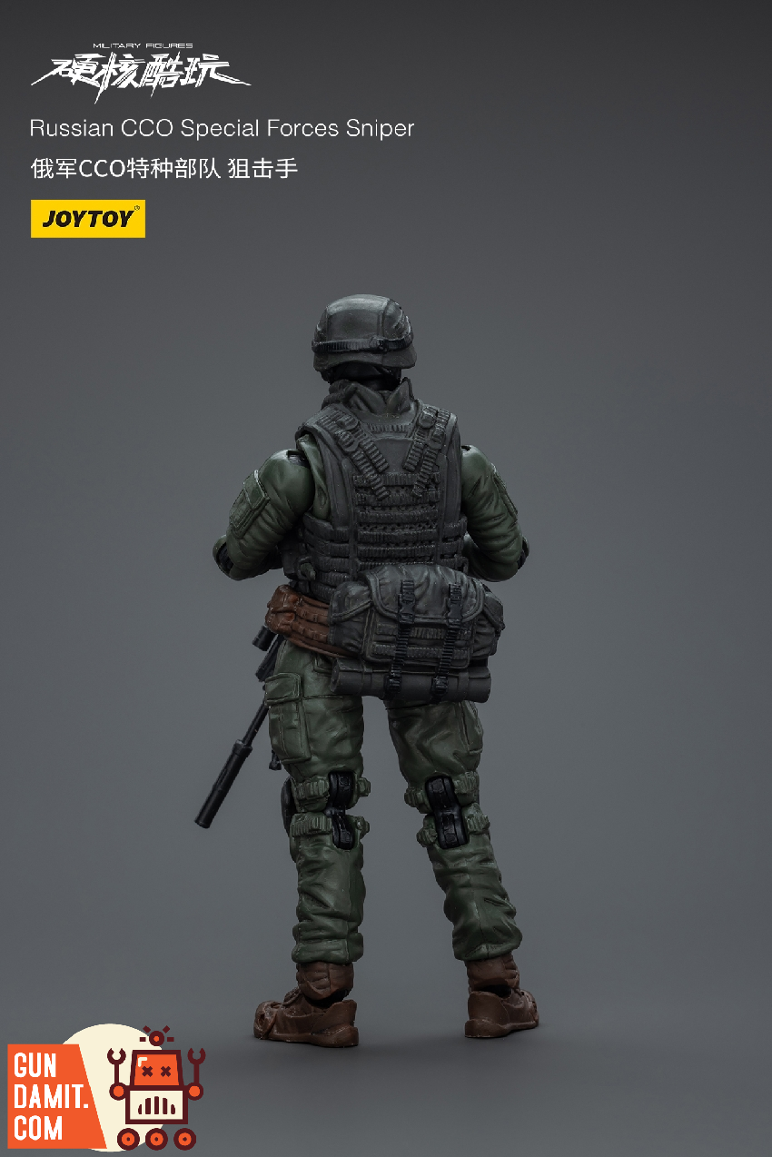 JoyToy 1/18 Russian CCO Sniper rear view showing backpack gear JoyToy 1/18 Russian CCO Sniper rear view showing backpack gear