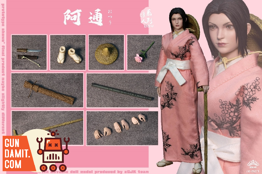 ZGJK Atong Female Ronin complete accessories layout with weapons and hands ZGJK Atong Female Ronin complete accessories layout with weapons and hands