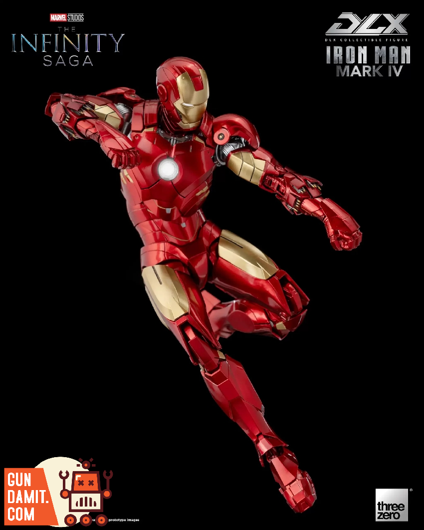 Threezero Iron Man Mark 4 close-up helmet and chest arc reactor Threezero Iron Man Mark 4 close-up helmet and chest arc reactor