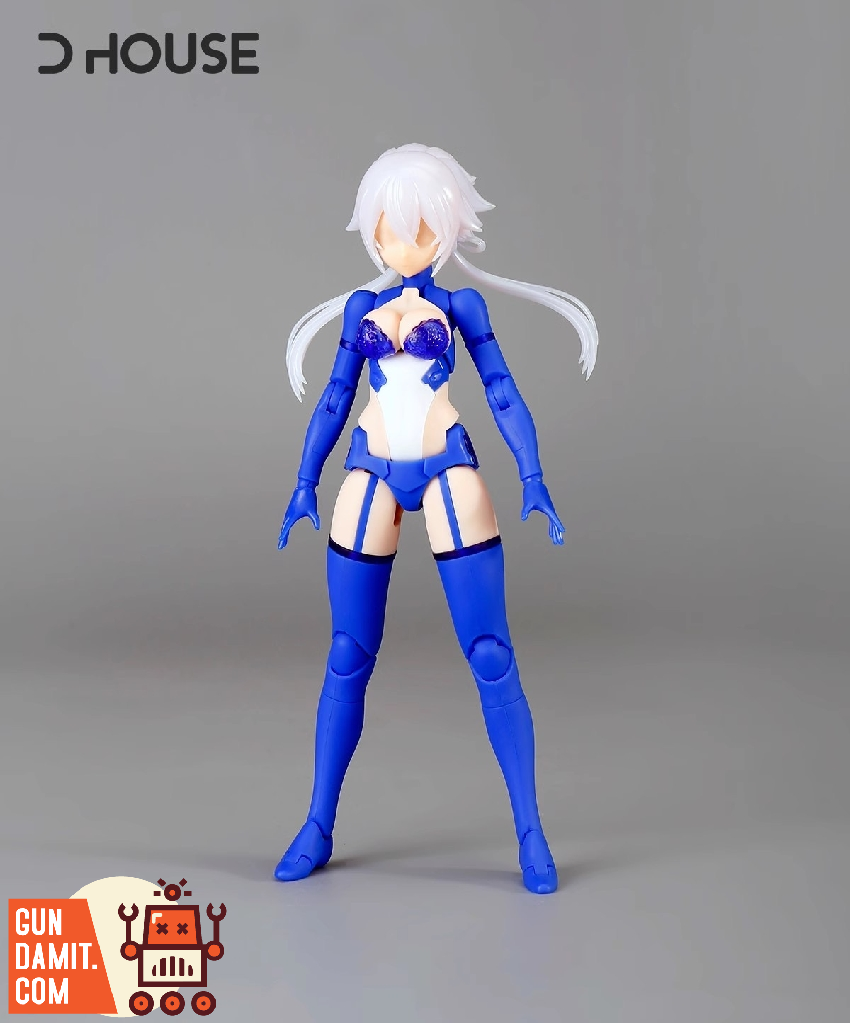 D House Mecha Girl Blue Version front standing pose with ponytail hair D House Mecha Girl Blue Version front standing pose with ponytail hair