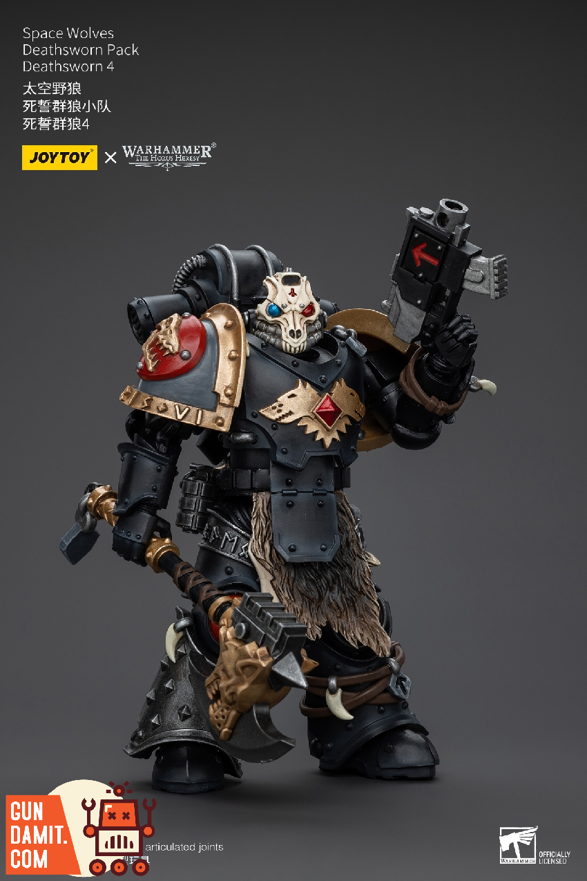 JoyToy Deathsworn 4 close-up showing black armor and gold trim JoyToy Deathsworn 4 close-up showing black armor and gold trim