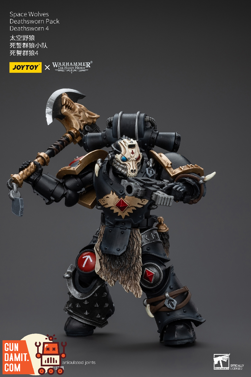 JoyToy 1/18 Deathsworn 4 action pose with battle axe raised JoyToy 1/18 Deathsworn 4 action pose with battle axe raised