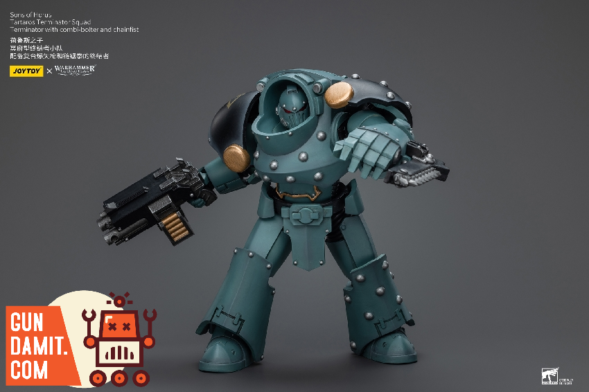JoyToy Sons of Horus Tartaros Terminator Combi-Bolter Chainfist front JoyToy Sons of Horus Tartaros Terminator Combi-Bolter Chainfist front