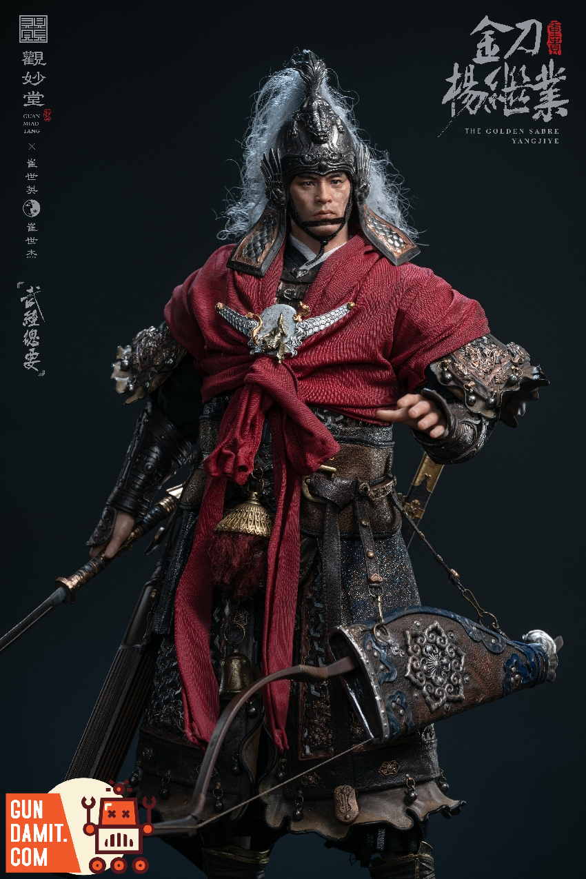 Guan Miaotang Yang Jiye upper body portrait drawing golden knife from sheath Guan Miaotang Yang Jiye upper body portrait drawing golden knife from sheath