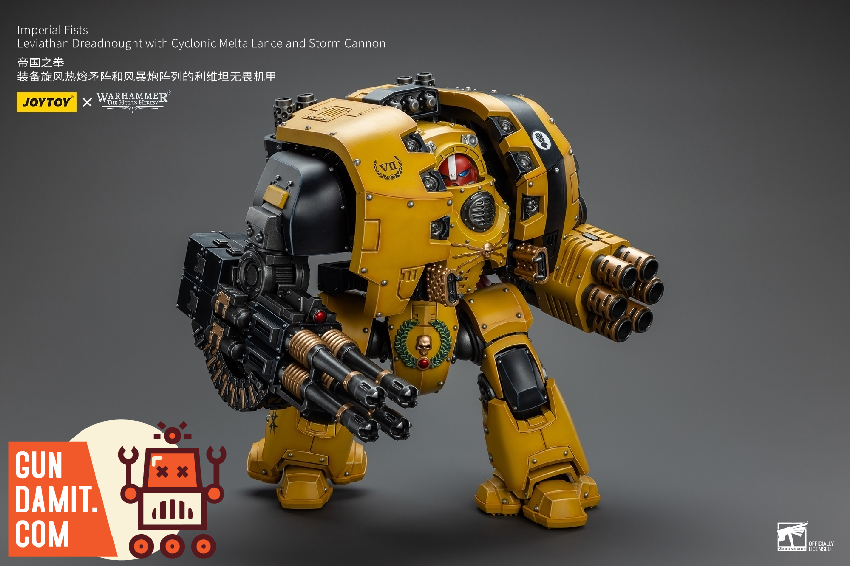 JoyToy 1/18 Imperial Fists Leviathan yellow armor side view JoyToy 1/18 Imperial Fists Leviathan yellow armor side view