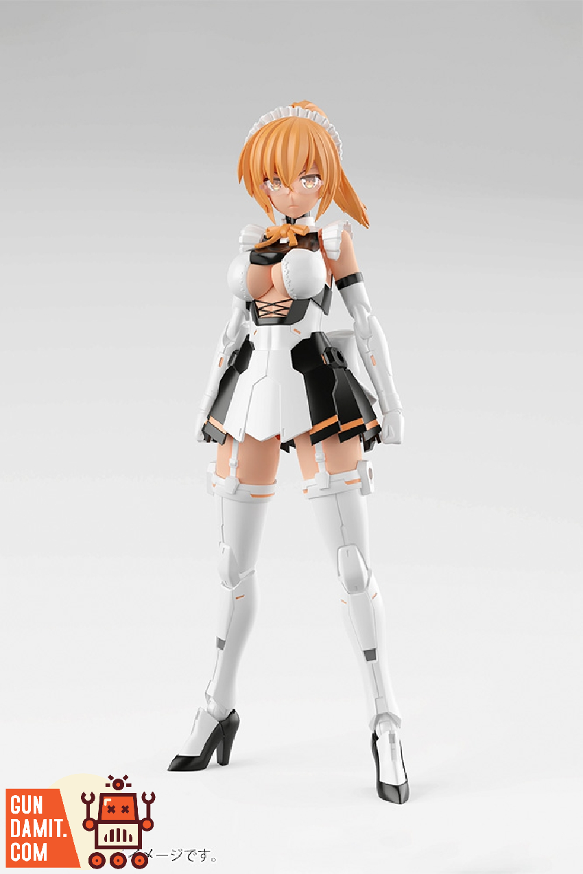 Kotobukiya Cross Frame Girl Gaofigar base girl form front view in white outfit Kotobukiya Cross Frame Girl Gaofigar base girl form front view in white outfit