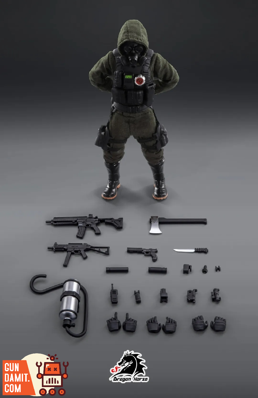 Dragon Horse 1/12 SCP Foundation Zeta-9 Mole Rats figure front view with tactical gear Dragon Horse 1/12 SCP Foundation Zeta-9 Mole Rats figure front view with tactical gear