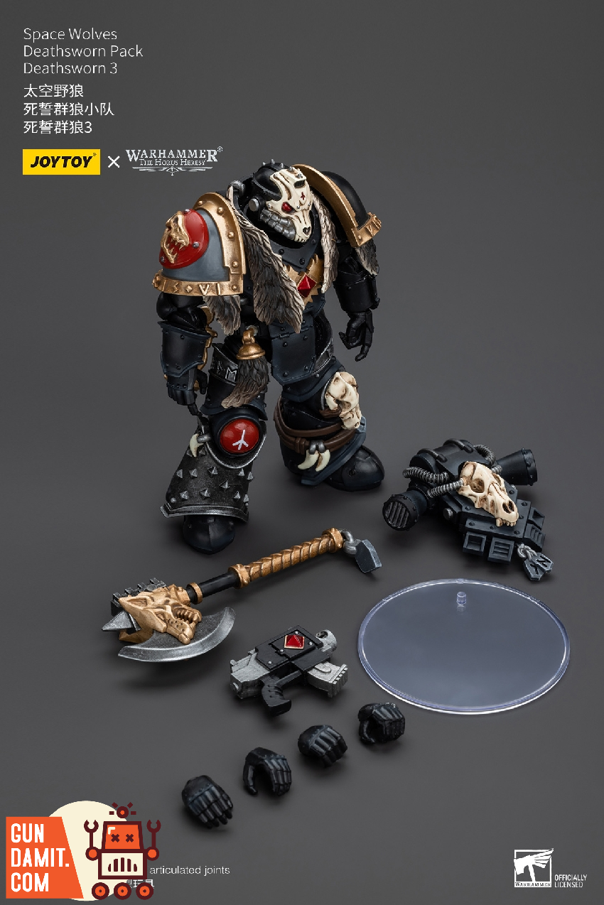 JoyToy 1/18 Deathsworn 3 combat pose with wolf-head hammer JoyToy 1/18 Deathsworn 3 combat pose with wolf-head hammer