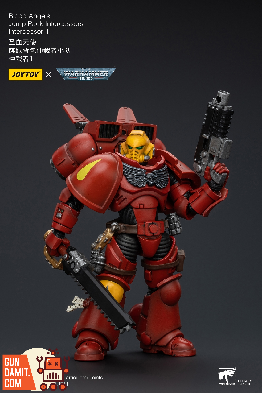 Blood Angels Jump Pack Intercessor 1/18 side profile with bolt rifle Blood Angels Jump Pack Intercessor 1/18 side profile with bolt rifle