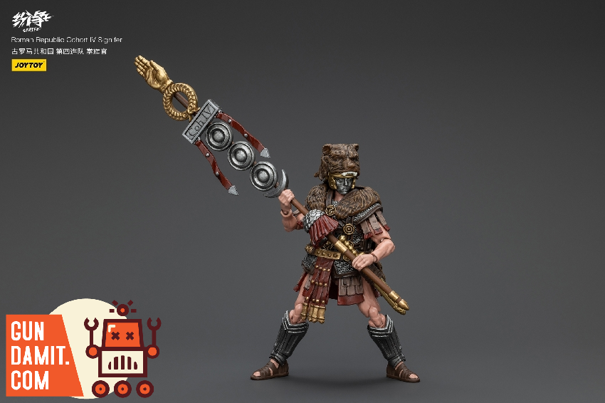 JoyToy Strife Signifer dynamic pose raising standard high in battle stance JoyToy Strife Signifer dynamic pose raising standard high in battle stance