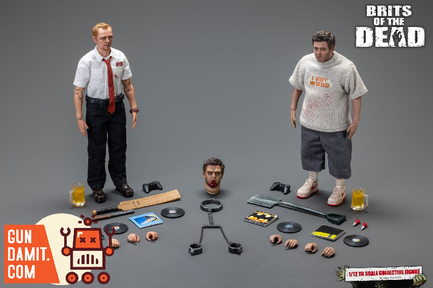 Play Craft Toys Zombie Slim and Fatty two-figure set with full accessory spread including cricket bat, shovel, beer, and interchangeable parts Play Craft Toys Zombie Slim and Fatty two-figure set with full accessory spread including cricket bat, shovel, beer, and interchangeable parts
