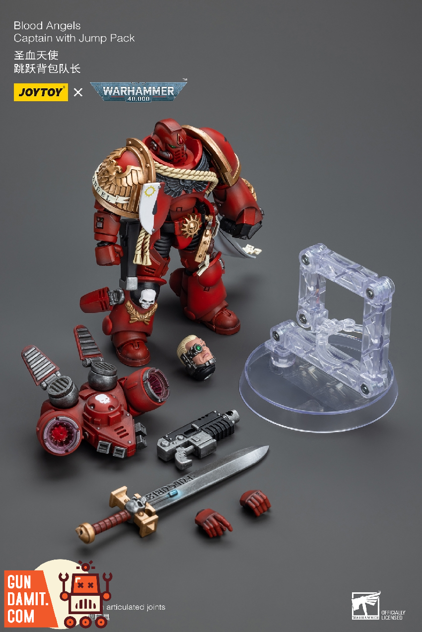 JoyToy Blood Angels Captain Jump Pack figure side angle JoyToy Blood Angels Captain Jump Pack figure side angle