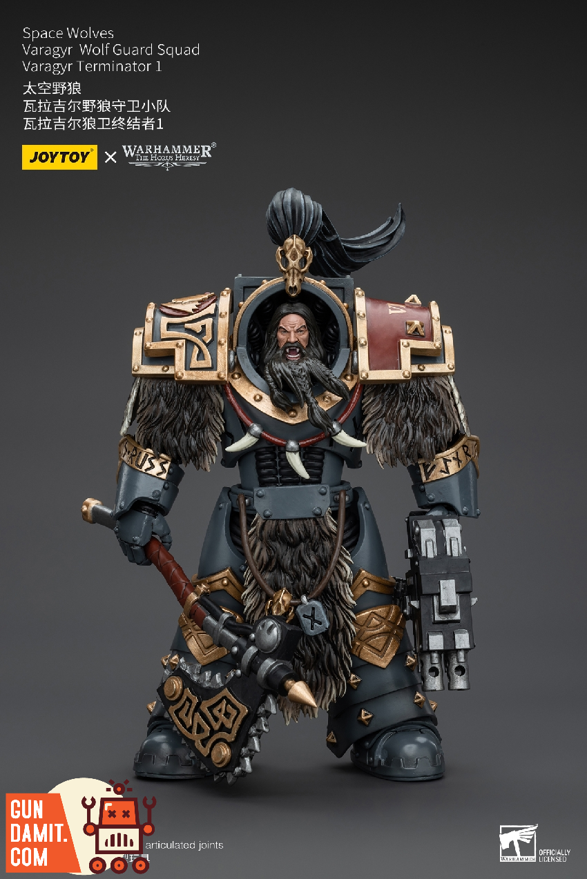 JoyToy 1/18 Varagyr Terminator 1 front view with ornate wolf guard armor JoyToy 1/18 Varagyr Terminator 1 front view with ornate wolf guard armor