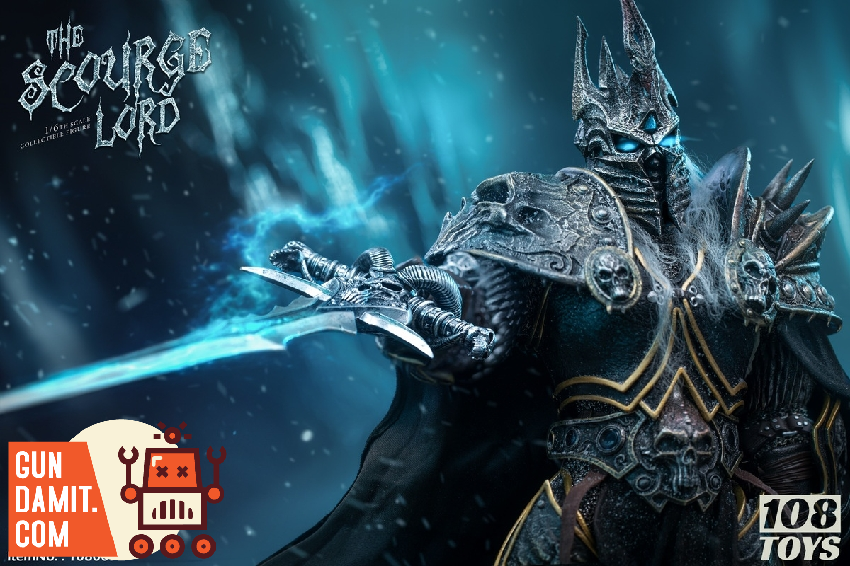 108 Toys Frozen Demon King wielding Frostmourne in icy battle scene 108 Toys Frozen Demon King wielding Frostmourne in icy battle scene