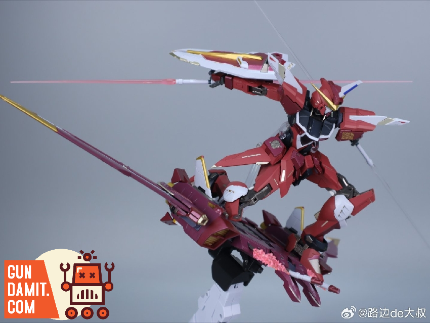 MC MB Justice Gundam Strawberry Red flight pose alternate angle MC MB Justice Gundam Strawberry Red flight pose alternate angle