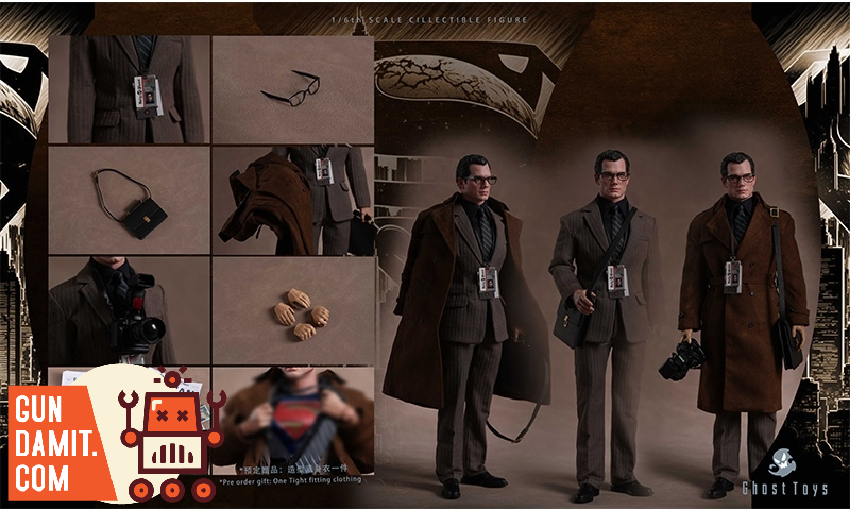 Ghost Toys GH-011 Clark Kent Superman shirt reveal transformation pose Ghost Toys GH-011 Clark Kent Superman shirt reveal transformation pose