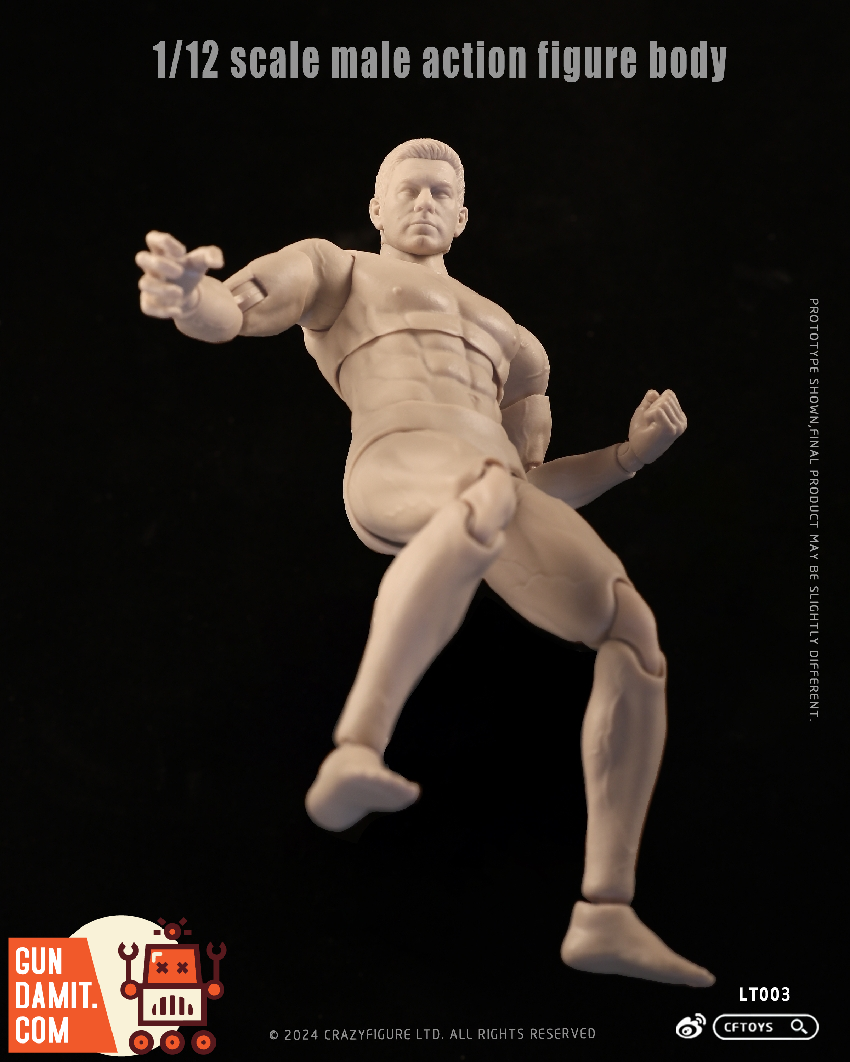 Crazy Figure 1/12 LT003 male body running pose front view Crazy Figure 1/12 LT003 male body running pose front view