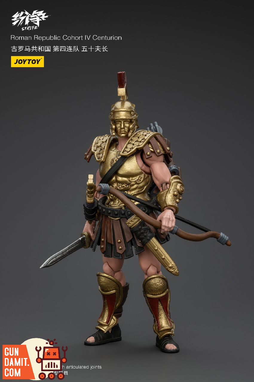 JoyToy Roman Republic Centurion figure with sword and weapons side profile JoyToy Roman Republic Centurion figure with sword and weapons side profile