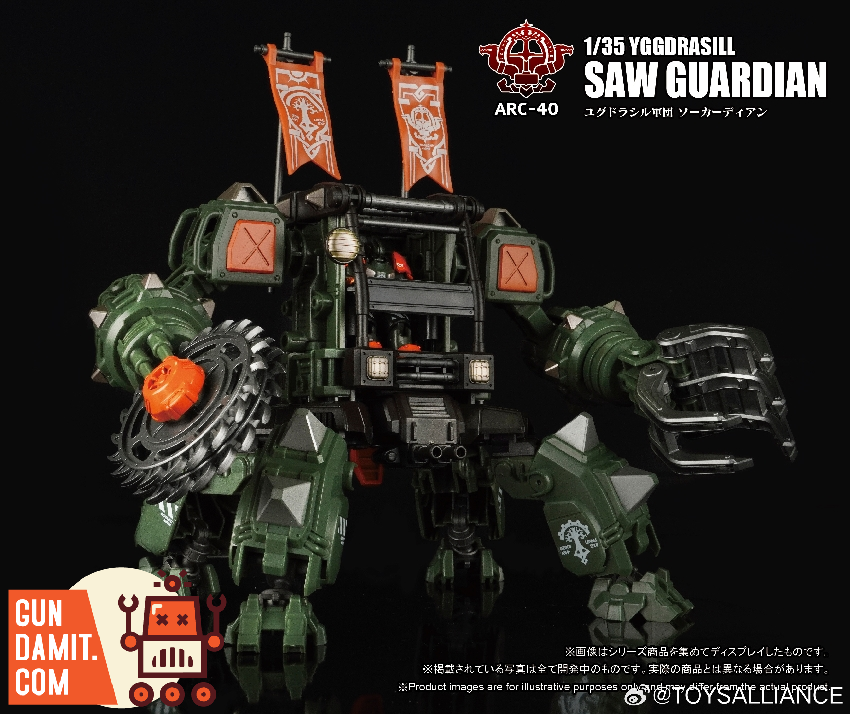 Toys Alliance ARC-40 Yggdrasill Saw Guardian weapons and accessories layout Toys Alliance ARC-40 Yggdrasill Saw Guardian weapons and accessories layout