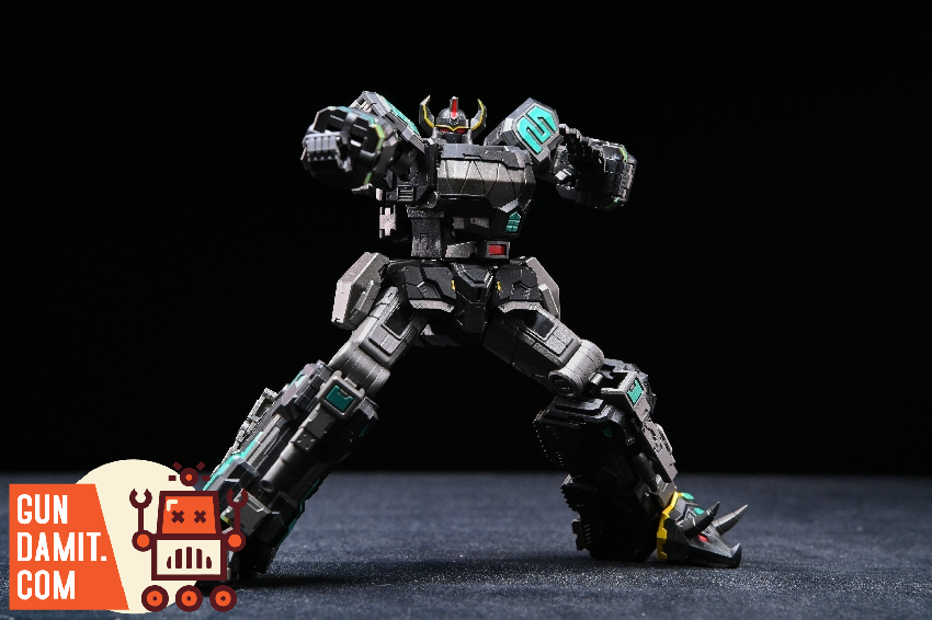 Lucky Cat Dino Megazord combined robot mode standing with Power Sword Lucky Cat Dino Megazord combined robot mode standing with Power Sword