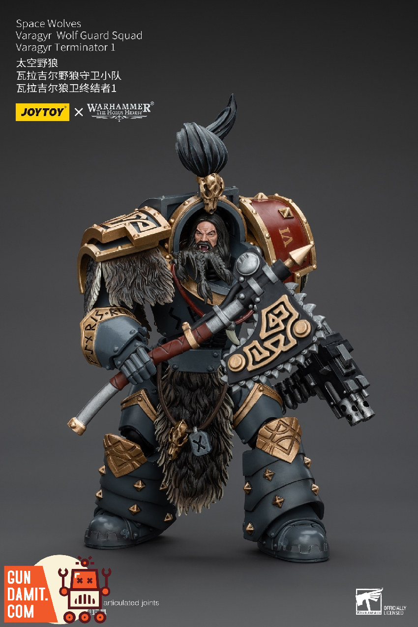 JoyToy Space Wolves Varagyr Terminator 1 combat stance with thunder hammer JoyToy Space Wolves Varagyr Terminator 1 combat stance with thunder hammer