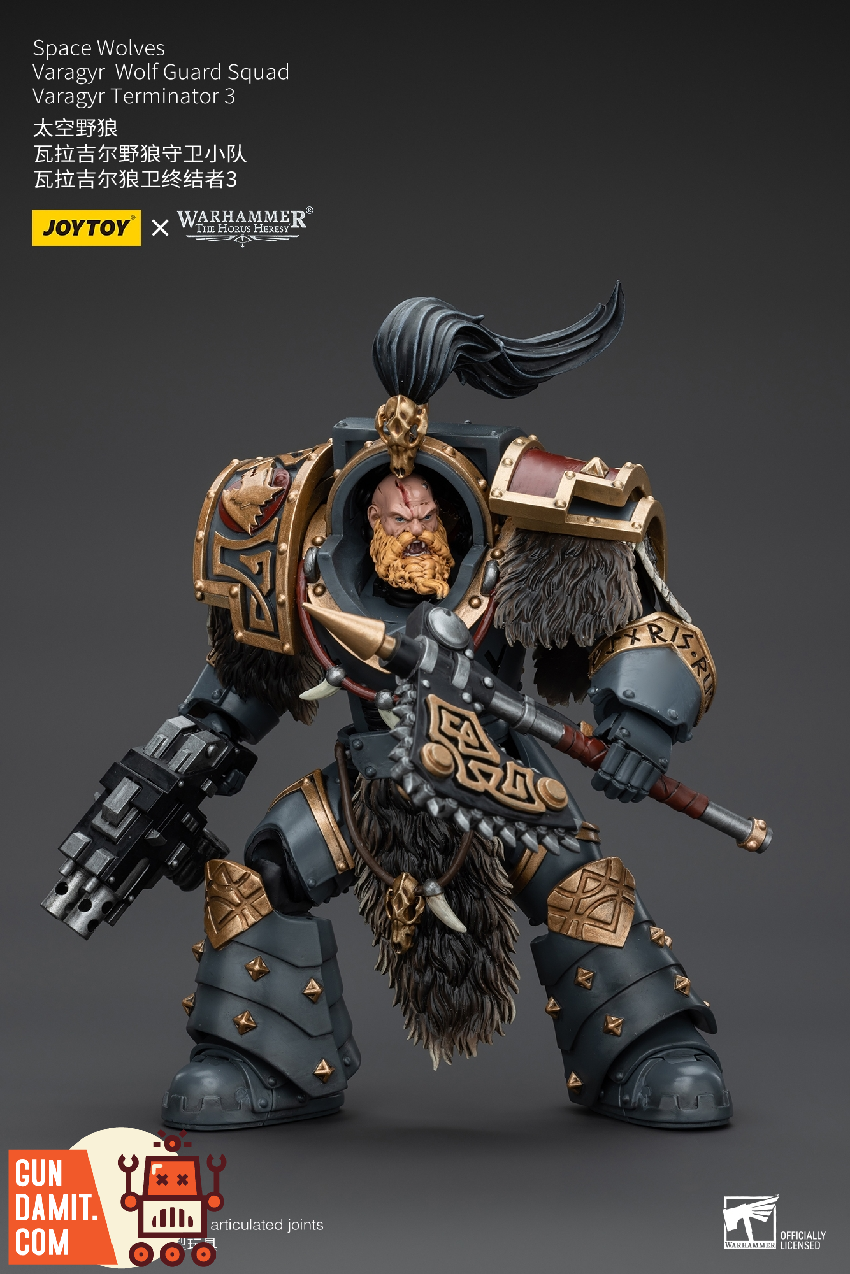 JoyToy Space Wolves Varagyr Terminator 3 rear angle with fur detail JoyToy Space Wolves Varagyr Terminator 3 rear angle with fur detail