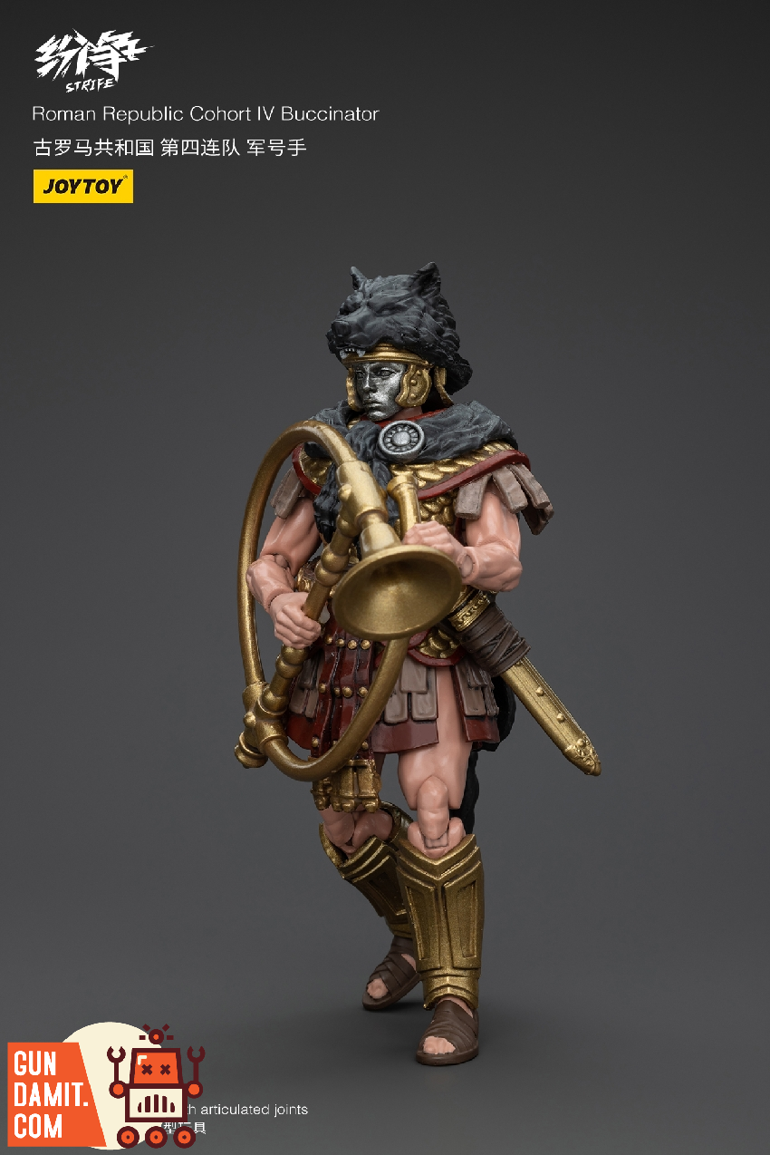 JoyToy Roman Buccinator 1/18 with horn and sword battle stance JoyToy Roman Buccinator 1/18 with horn and sword battle stance