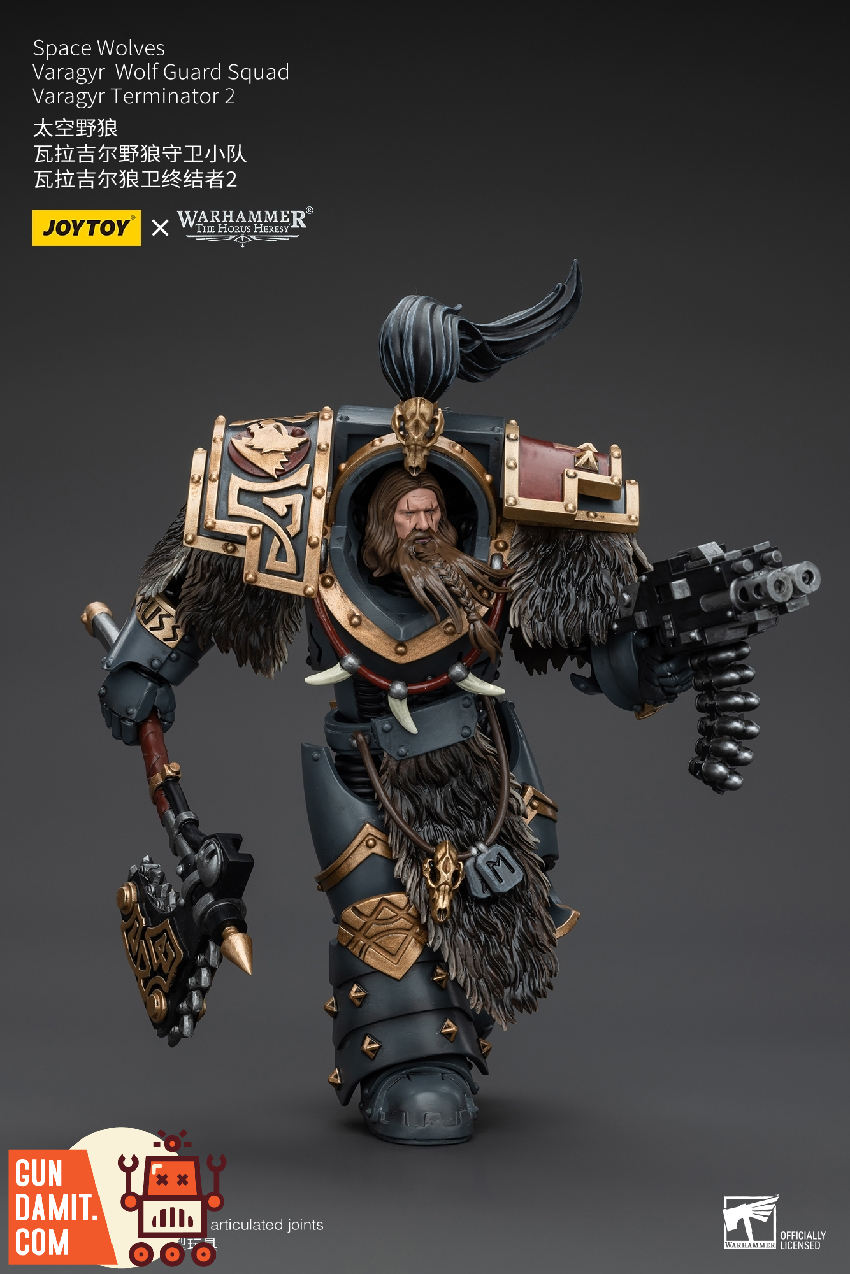 JoyToy Space Wolves Varagyr Terminator 2 advancing pose with weapons JoyToy Space Wolves Varagyr Terminator 2 advancing pose with weapons