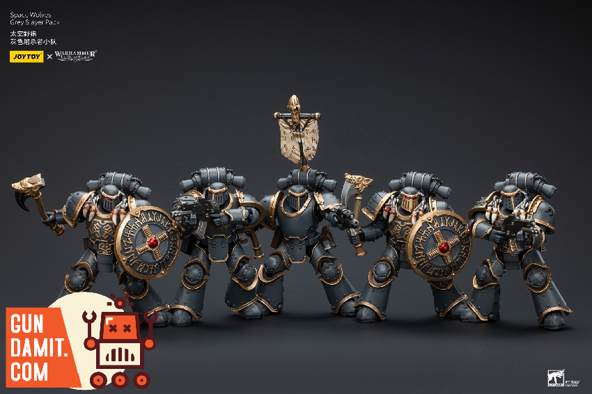 JoyToy Grey Slayer Pack five-figure front lineup display JoyToy Grey Slayer Pack five-figure front lineup display