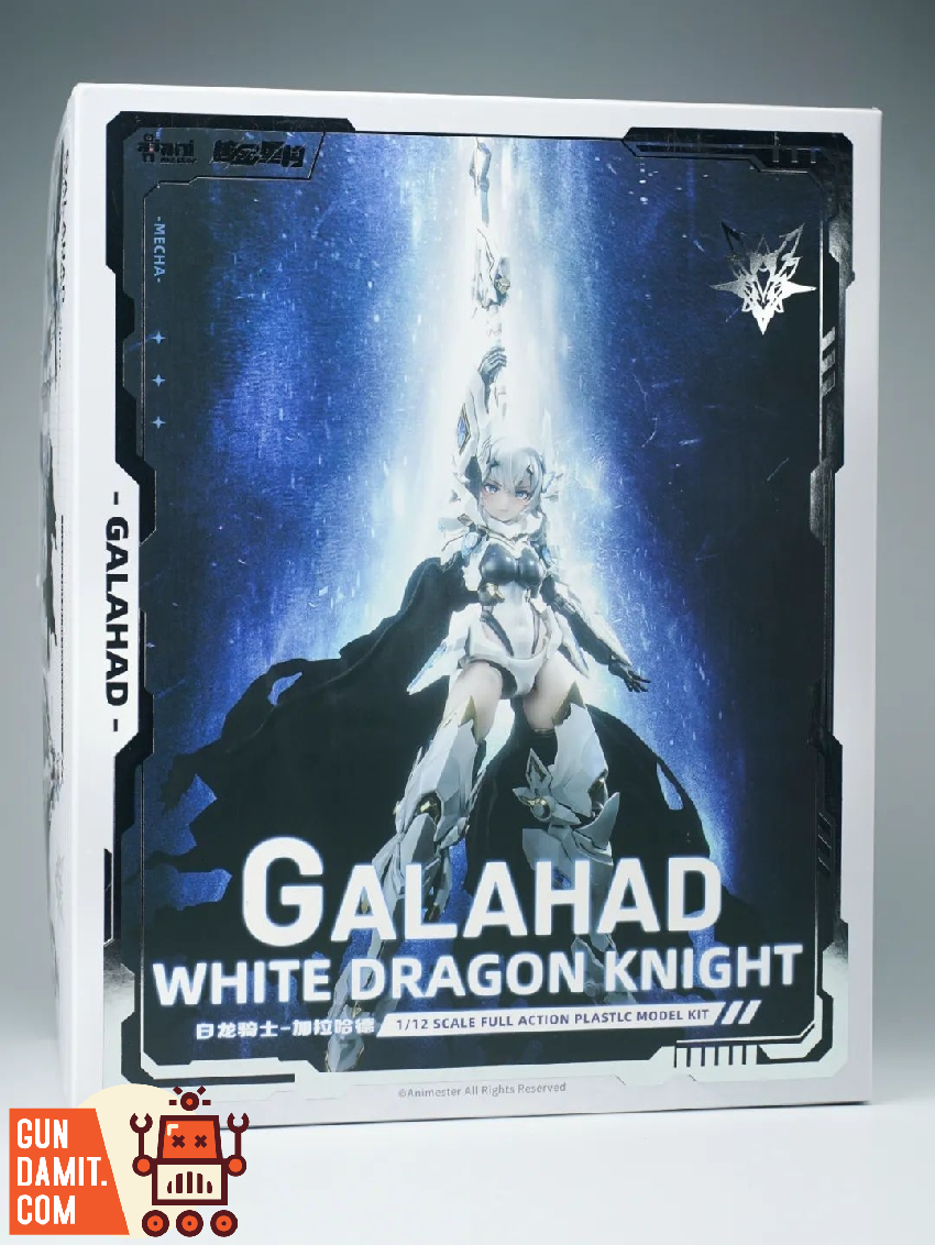 Galahad White Dragon Knight model kit box front featuring knight character artwork Galahad White Dragon Knight model kit box front featuring knight character artwork