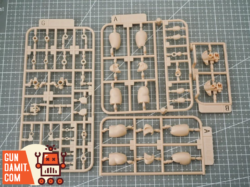 Unassembled runner sprues and parts layout for White Dragon Knight Galahad model kit Unassembled runner sprues and parts layout for White Dragon Knight Galahad model kit