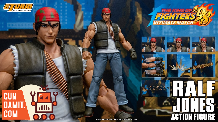 Storm Collectibles 1/12 KOF 98 Ralf Jones action figure front view Storm Collectibles 1/12 KOF 98 Ralf Jones action figure front view